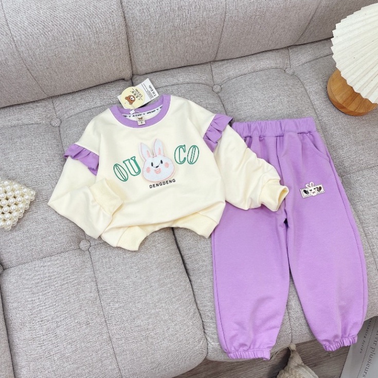 Bộ quần áo dài tay xinh xắn cho bé gái mặc thu đông 10-22kg Kittenbabyshop