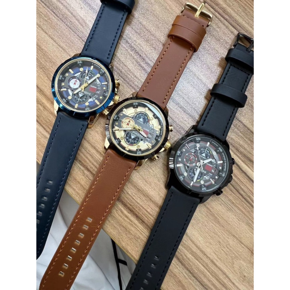Đồng Hồ Nam Dây Da PAGINI 188723 Chạy 4 Máy Full 6 Kim, Lịch Ngày 7 Số, Chống Nước Chống Xước - Bảo Hành 12 Tháng
