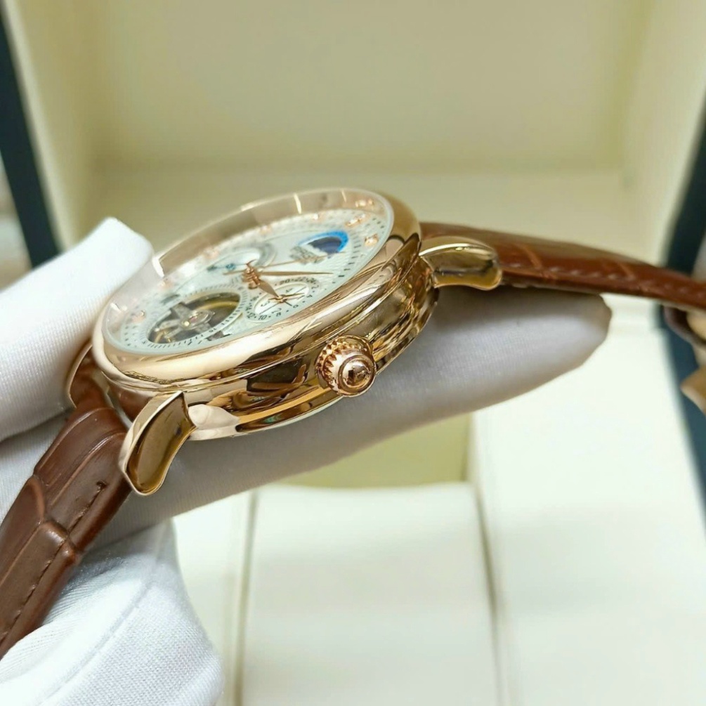 Đồng Hồ Cơ Nam Dây Da Bò PAGINI 9989, Chạy Full 4 Máy 5 Kim, Lịch Tuần Trăng, Lộ Cơ 2 Mặt, Chống Nước Chống Xước - Bảo H