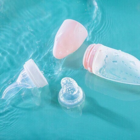 Bình thìa ăn dặm silicon cho bé Haakaa Dung tích 90ml  Hỗ trợ bé uống sữa, uống nước, ăn cháo