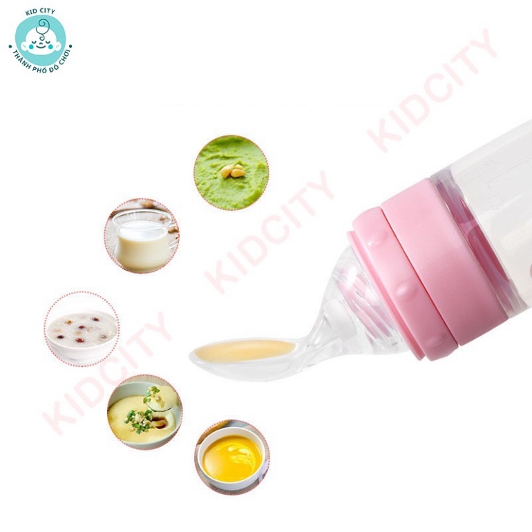 Bình thìa ăn dặm silicon cho bé Haakaa Dung tích 90ml  Hỗ trợ bé uống sữa, uống nước, ăn cháo