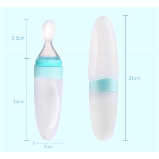 Bình thìa ăn dặm silicon cho bé Haakaa Dung tích 90ml  Hỗ trợ bé uống sữa, uống nước, ăn cháo