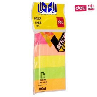 Giấy nhớ/ giấy phân trang deli 5 màu 7154 - 1 tệp - w7154