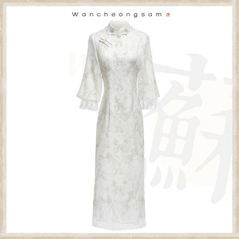 Sườn Xám Cách Tân Thời Trang Thu Đông Mới Phong Cách Trung Hoa