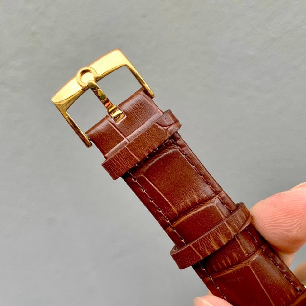 Đồng hồ Nam Omg bát quái mặt vàng  vỏ vàng ta mặt trắng dòng cơ Automatic size 40mm dây da