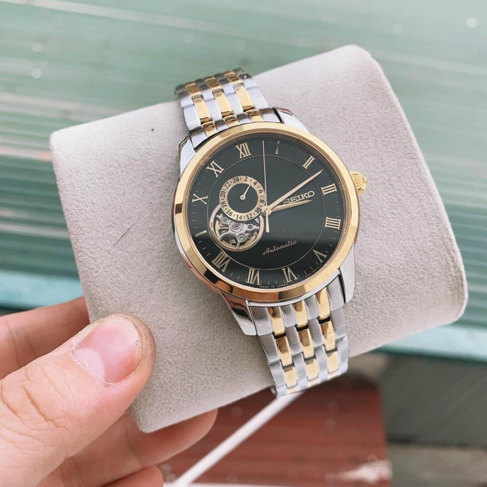 Đồng hồ Nam seiko hở mặt 3kim 24h chạy cơ automatic nhiều màu máy Nhật size 40mm dây kim loại