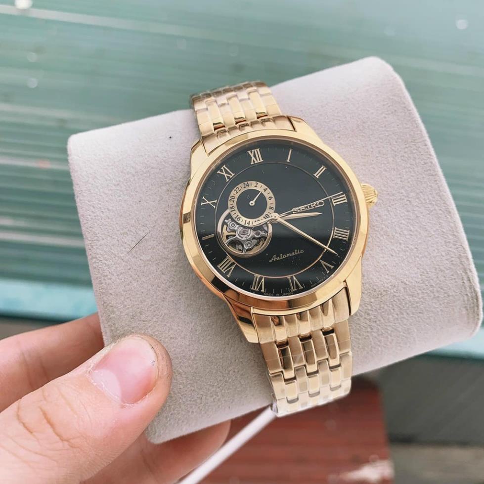 Đồng hồ Nam seiko hở mặt 3kim 24h chạy cơ automatic nhiều màu máy Nhật size 40mm dây kim loại