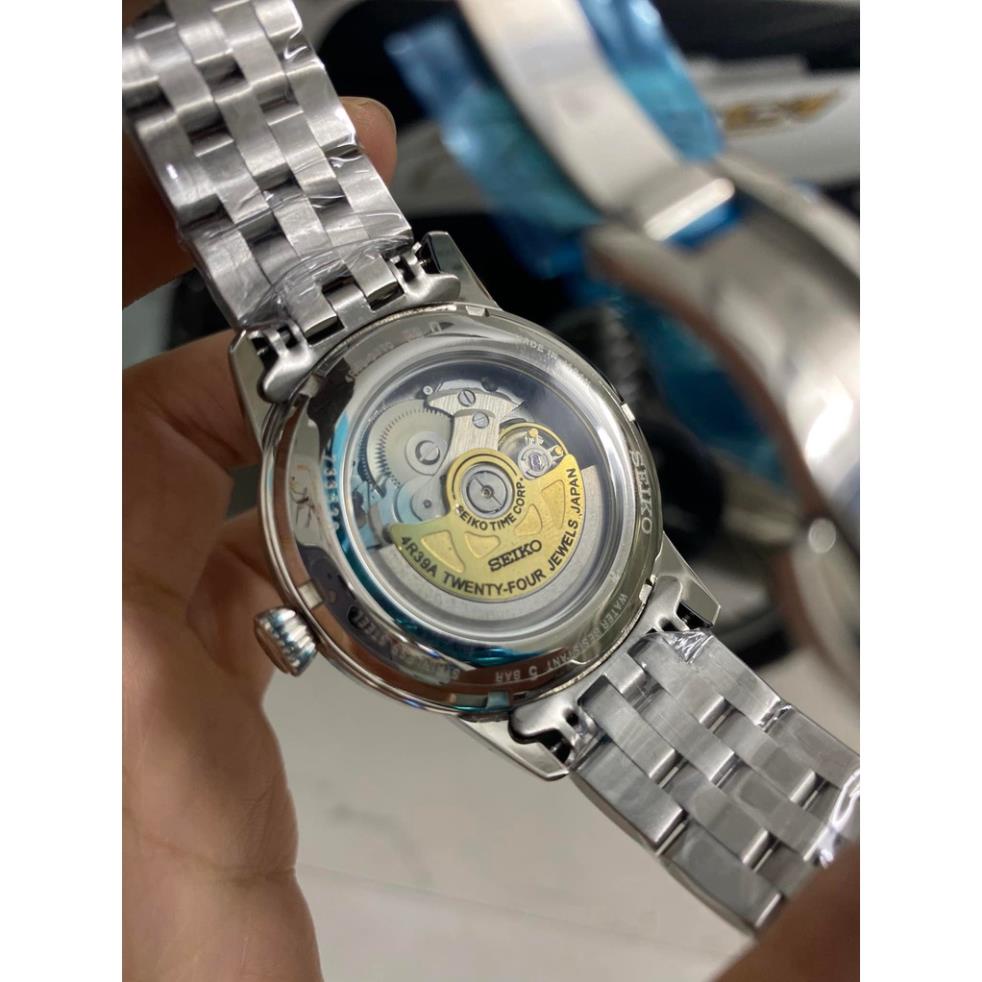 Đồng hồ Nam seiko hở mặt 3kim 24h chạy cơ automatic nhiều màu máy Nhật size 40mm dây kim loại