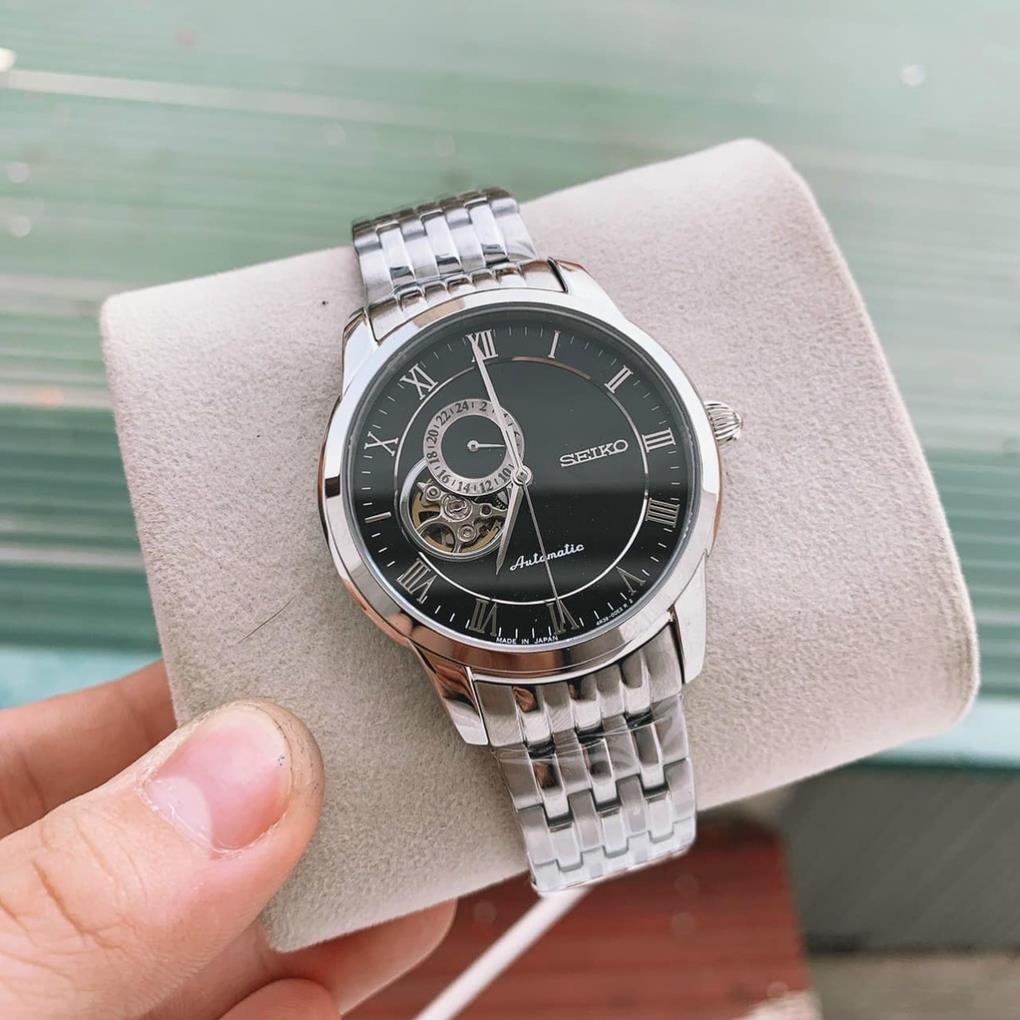 Đồng hồ Nam seiko hở mặt 3kim 24h chạy cơ automatic nhiều màu máy Nhật size 40mm dây kim loại