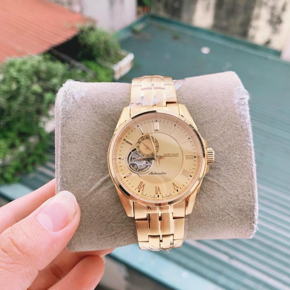Đồng hồ Nam seiko hở mặt 3kim 24h chạy cơ automatic nhiều màu máy Nhật size 40mm dây kim loại