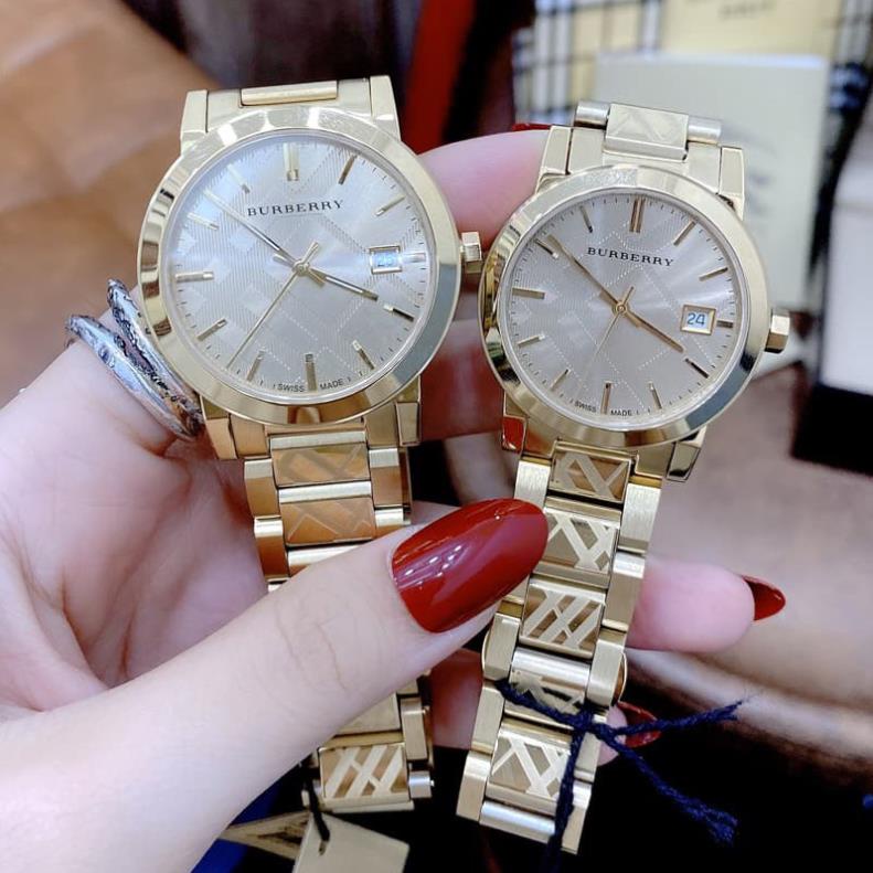 Đồng hồ Bubery Nữ cao cấp chạy pin máy Nhật size 28-34mm dây vân kim loại vàng gold rực rỡ