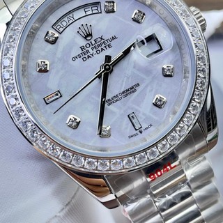 Đồng hồ Nam Rl vành đá mặt số thạch anh day date máy nhật dòng cơ Automatic size41mm dây kim loai