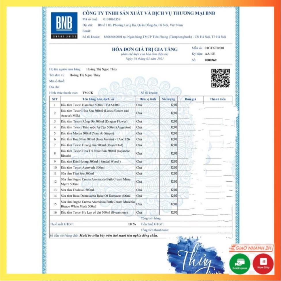 Sữa Tắm Nước Hoa Ý Tesori Hương Sen , Hương Thanh Long 500ML  - DORIS