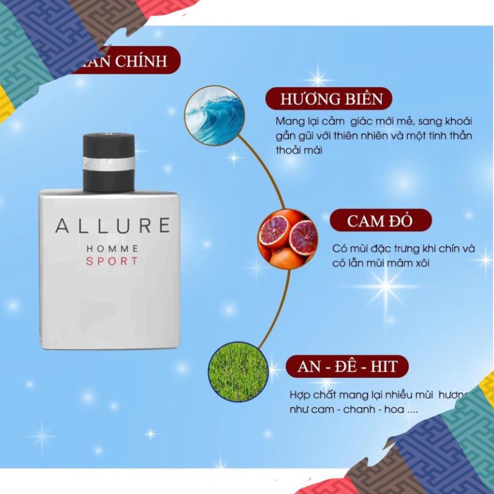 Nước hoa nam nữ Allure Homme sport dầu thơm quyến rũ thơm mát TE