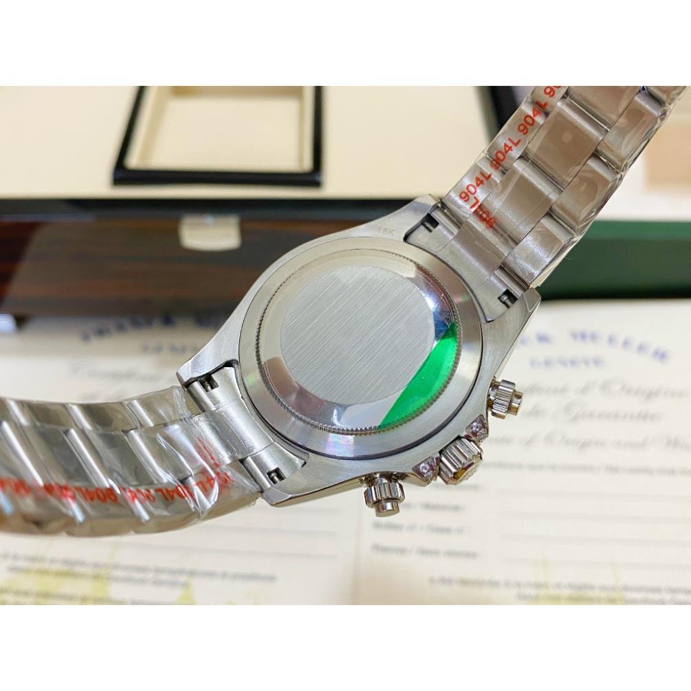 Đồng hồ Nam Rolex 6kim vành đá màu mặt đá chạy cơ máy nhật số gạch đá màu 40mm dòng cơ Automatic vỏ trắng