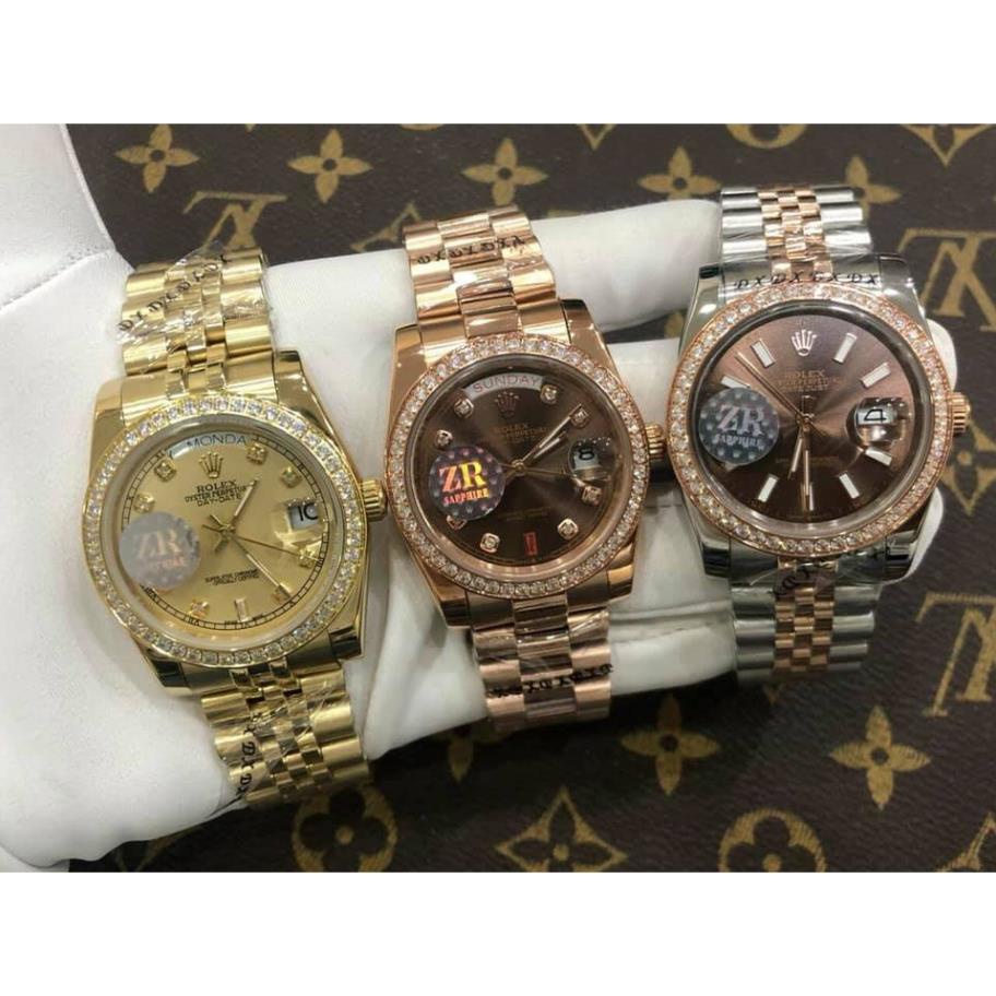 Đồng hồ Nam Rolex máy nhật day date dòng cơ Automatic size 41mm vàng