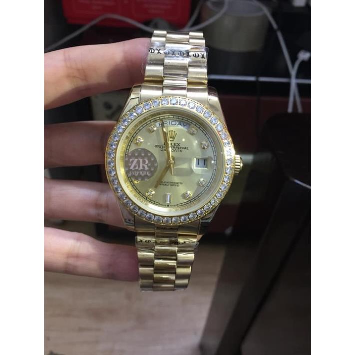 Đồng hồ Nam Rolex máy nhật day date dòng cơ Automatic size 41mm vàng