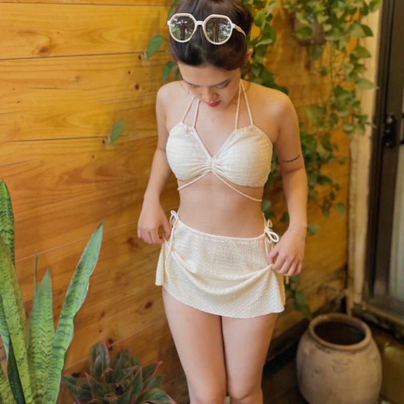 Bikini Đồ Bơi Ba Mảnh Qccc Kèm Chân Váy