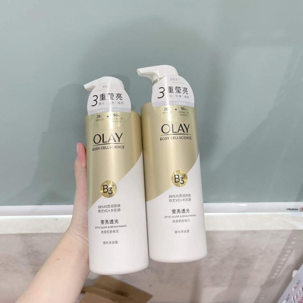 Sữa Tắm OLAY B3+ Vtamin C Siêu Dưỡng Trắng Da, Cấp Ẩm Và Đàn Hồi Cho Da Chai 500ML Chính Hãng
