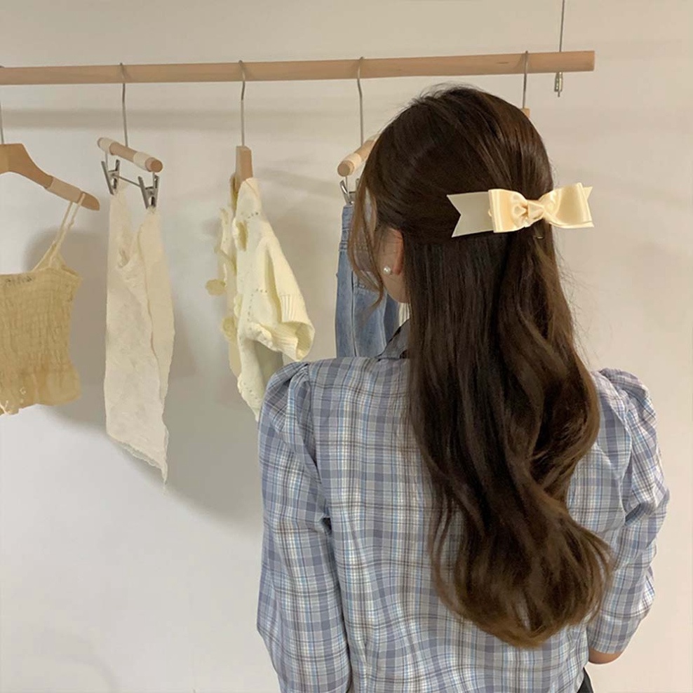 Kẹp tóc nơ ruy băng siêu dễ thương dành cho nữ, kẹp nơ 2 tầng Hàn Quốc Zichi NO17