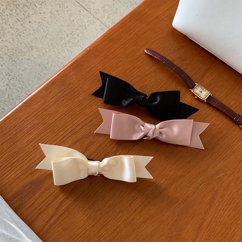 Kẹp tóc nơ ruy băng siêu dễ thương dành cho nữ, kẹp nơ 2 tầng Hàn Quốc Zichi NO17