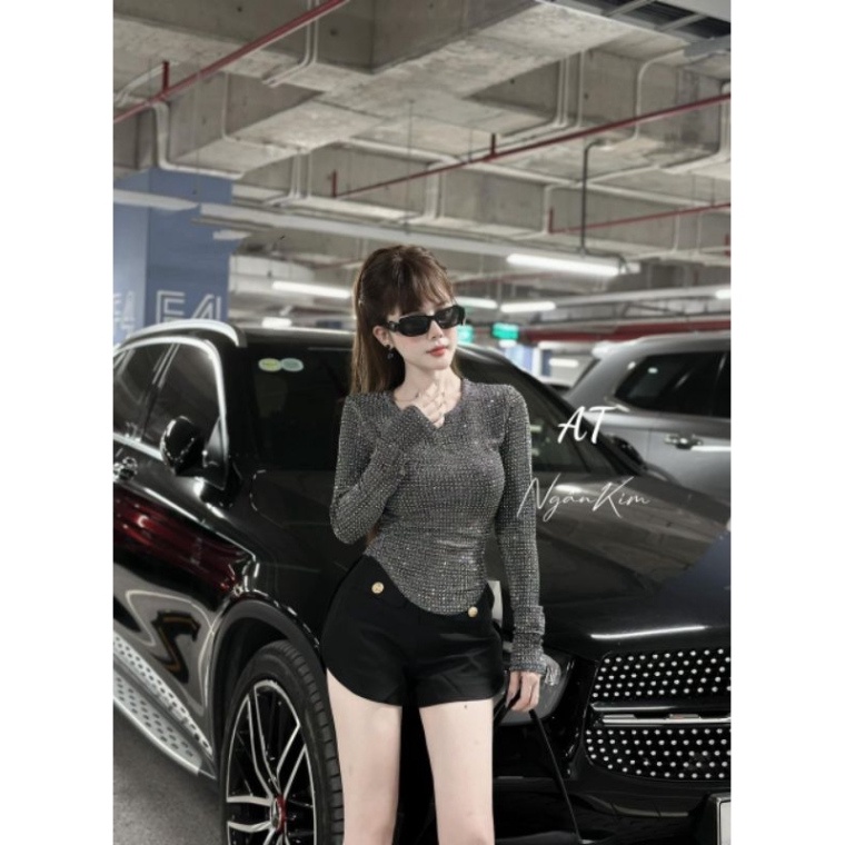 Áo nhũ đá vạt bầu hàng QCL1 3/10