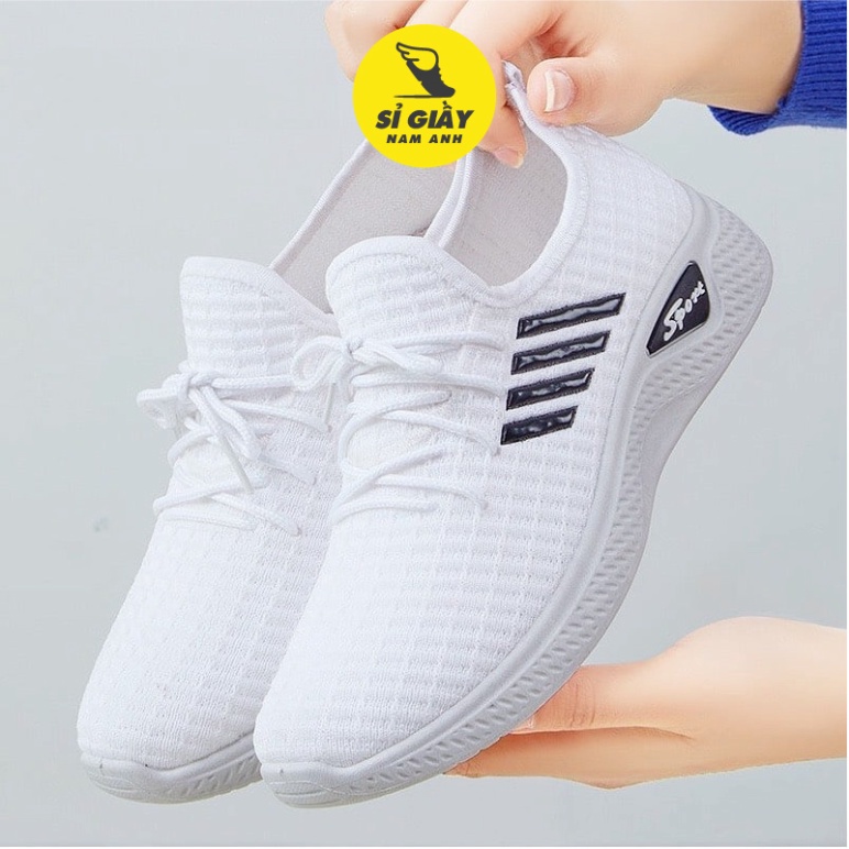 Giầy thể thao nữ SPORT kẻ sọc vải thoáng khí, gày sneaker thể thao bền đẹp giày đi bộ, đi tập nhẹ êm chân