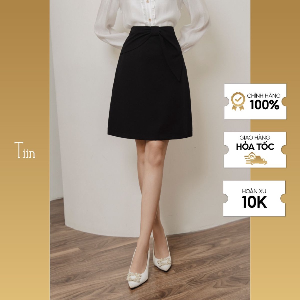 Chân váy cạp liền đính nơ TIINSTORE CHN239
