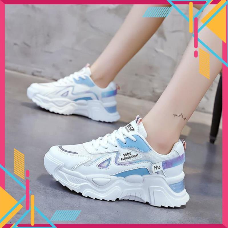 Giày Thể Thao Nữ Màu Trắng Đế Cao 5cm Kiểu Dáng Năng Động Trẻ Trung,Giày Nữ Mẫu Mới Êm Chân Thoáng Khí