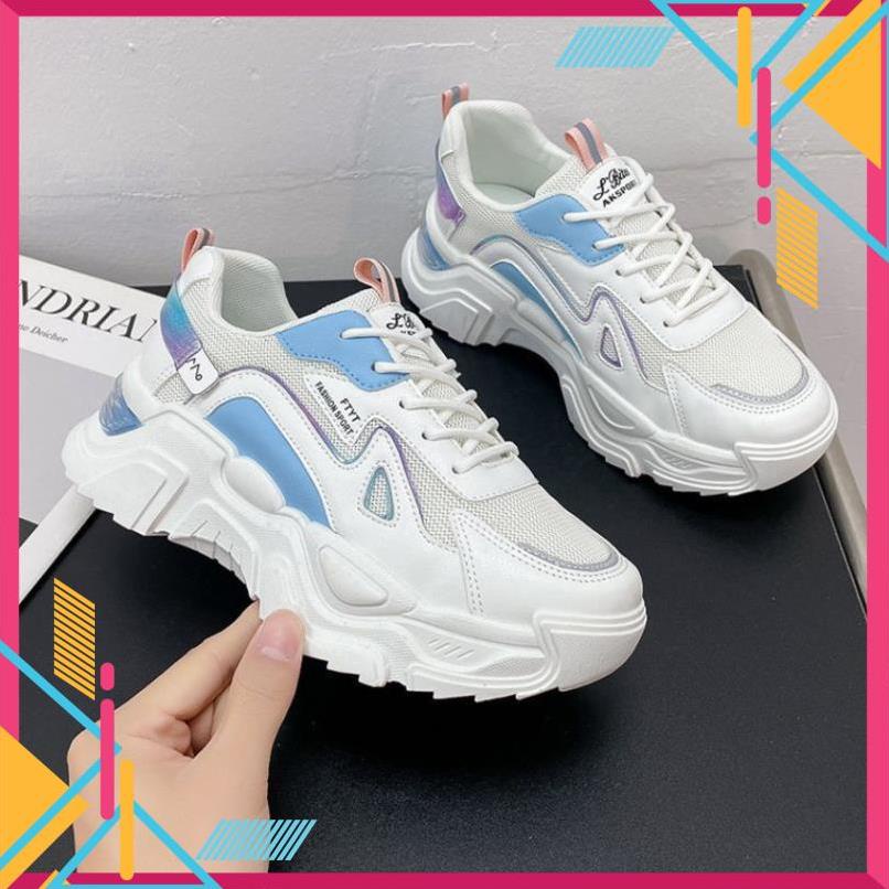 Giày Thể Thao Nữ Màu Trắng Đế Cao 5cm Kiểu Dáng Năng Động Trẻ Trung,Giày Nữ Mẫu Mới Êm Chân Thoáng Khí