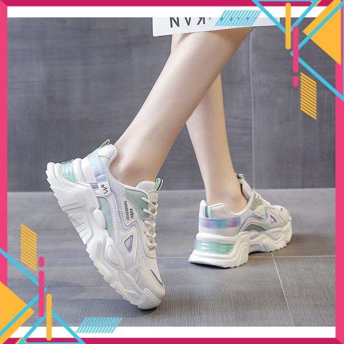Giày Thể Thao Nữ Màu Trắng Đế Cao 5cm Kiểu Dáng Năng Động Trẻ Trung,Giày Nữ Mẫu Mới Êm Chân Thoáng Khí