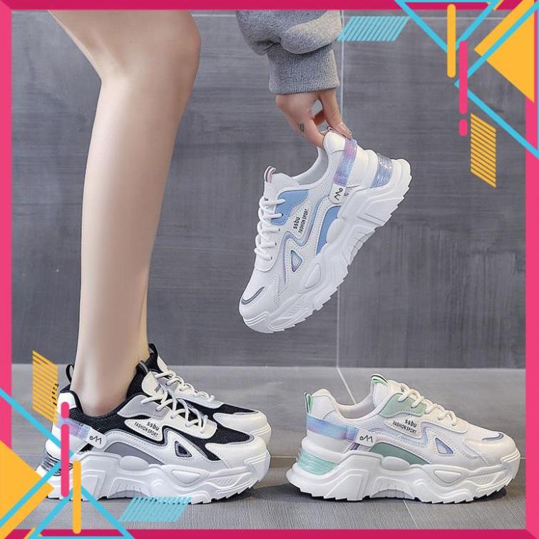 Giày Thể Thao Nữ Màu Trắng Đế Cao 5cm Kiểu Dáng Năng Động Trẻ Trung,Giày Nữ Mẫu Mới Êm Chân Thoáng Khí