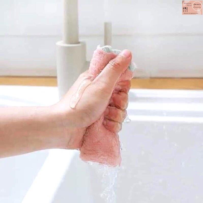 Khăn lau bếp đa năng, Khăn thấm nước chống dính dầu mỡ hai mặt lau bếp, cốc chén, bát đĩa nhanh khô