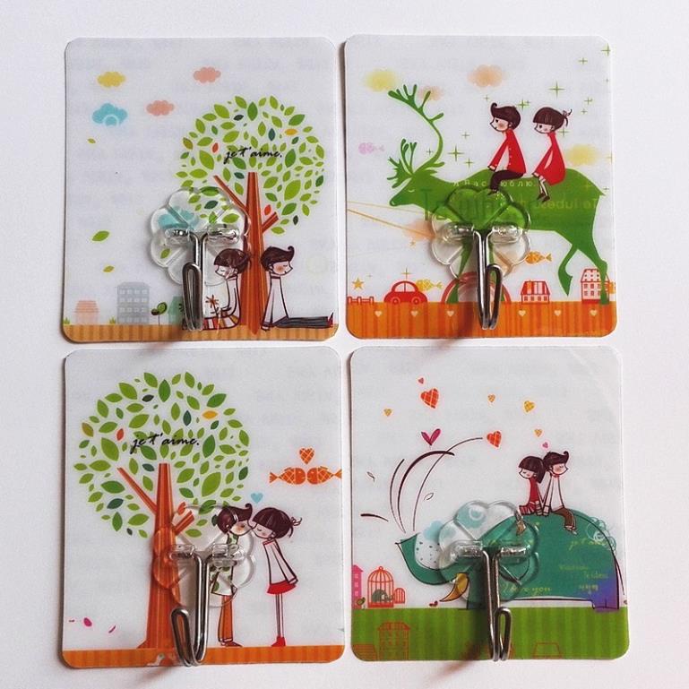 Móc Dán Tường Chịu Lực  Siêu Dính In Hình 3D Độc Đáo