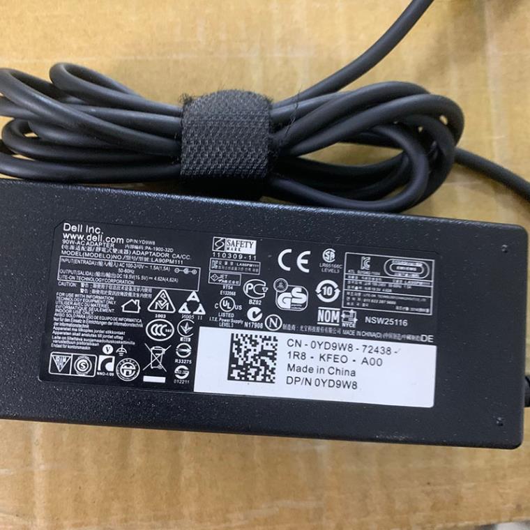 Sạc Zin Laptop Dell 90W 19.5V 4.62A Chân Kim Nhỏ Dùng Cho DELL 5759 5755 7558 3558 3148 7558 5558 5458 XPS 13 XPS12