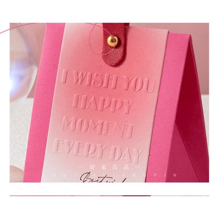 Túi hộp quà kỷ niệm mini có quai xách Wish you happy moment Hy Hy Store