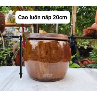 Lu - hũ - khạp có nắp đậy dùng đựng gạo, đựng nước 5 lít, muối dưa, làm mẻ...