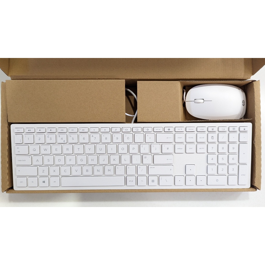 Bàn Phím Máy Tính Có Dây HP Slim Màu Trắng Cho Sinh Viên Dân Văn Phòng Tặng Kèm Chuột Bảo Hành 6 Tháng