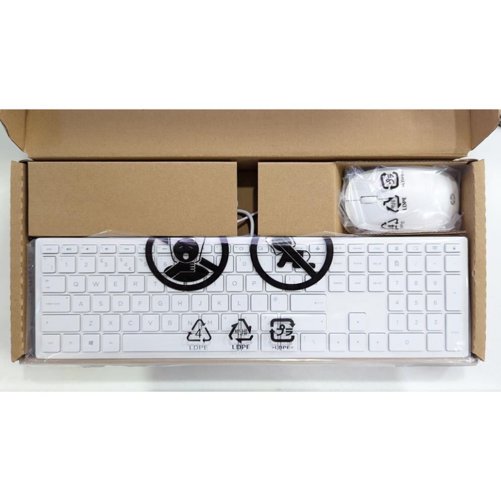 Bàn Phím Máy Tính Có Dây HP Slim Màu Trắng Cho Sinh Viên Dân Văn Phòng Tặng Kèm Chuột Bảo Hành 6 Tháng