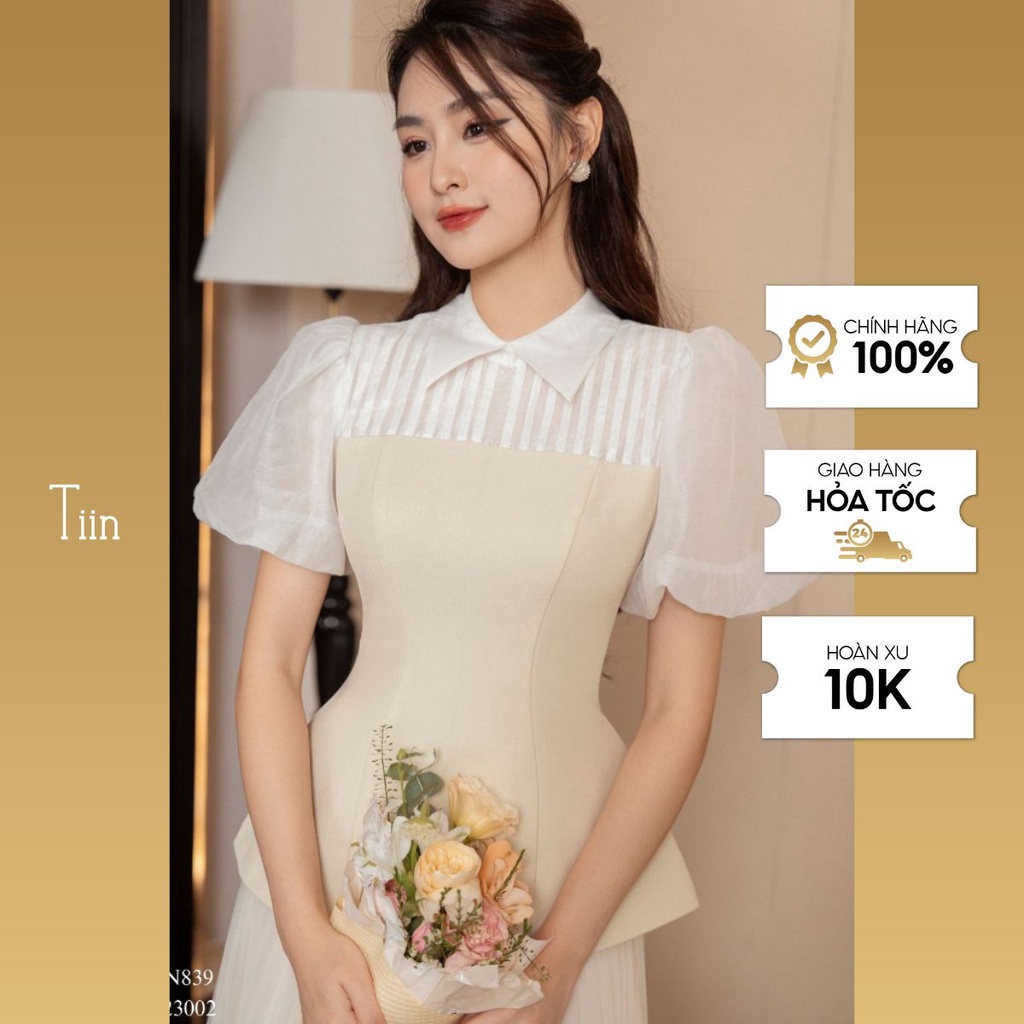 Áo cổ đức cúp ngực trần mí TIINSTORE AHN839