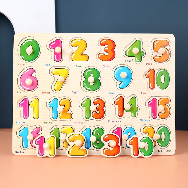 Bảng ghép hình núm gỗ - Bảng núm - Đồ chơi thông minh cho bé