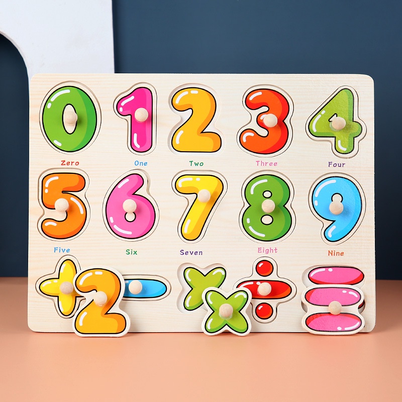 Bảng ghép hình núm gỗ - Bảng núm - Đồ chơi thông minh cho bé