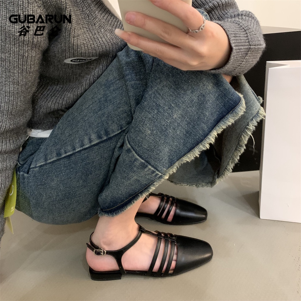 Giày Sandal Đế Bệt Thời Trang Xuân Hè 2023 Phong Cách retro Dành Cho Nữ