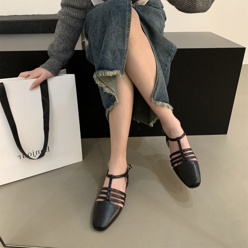 Giày Sandal Đế Bệt Thời Trang Xuân Hè 2023 Phong Cách retro Dành Cho Nữ