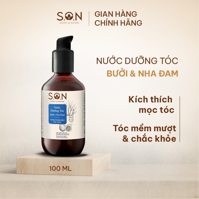 Nước dưỡng mọc tóc Bưởi & Nha Đam S.O.N 100ml kích thích mọc tóc, giúp tóc mềm mượt, chắc khỏe