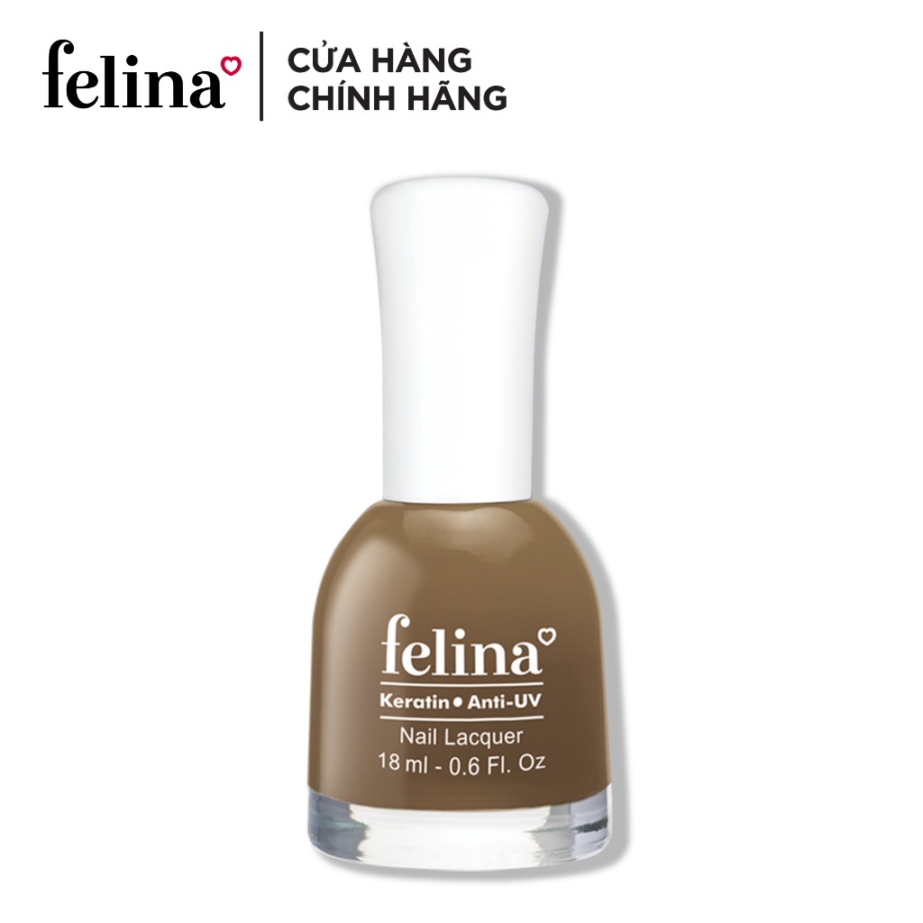 [Mã FRANCIA50 giảm 50% đơn 0] Sơn Móng Tay Felina Nail 18ml, Màu Nâu Ca Cao CS882, Lên Màu Đẹp, Thời Trang