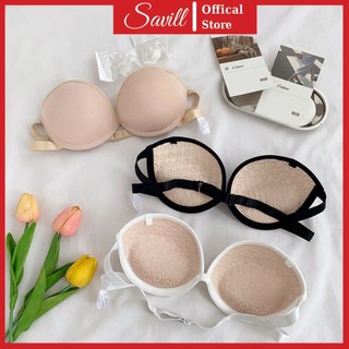 Áo ngực không dây cúp V, Áo lót nữ có gọng mút mỏng tạo khe đẹp SAVILL A750