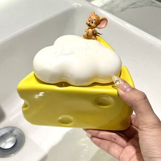 Khay đựng xà phòng bằng sứ hình miếng phô mai dễ thương