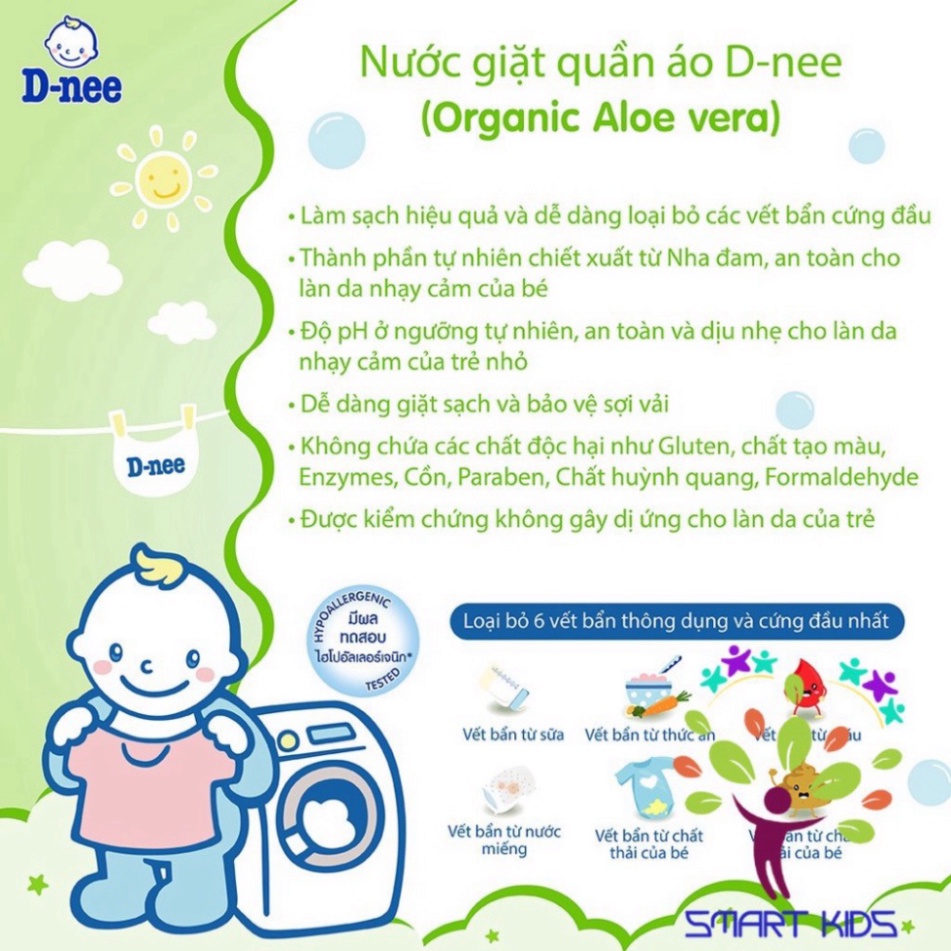 Nước giặt quần áo em bé Dnee 3000ml