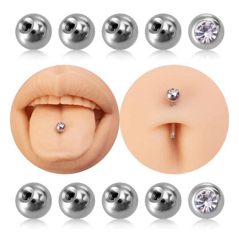 Chốt bi tròn, chốt khuyên rốn, khuyên tai size 3mm/5mm